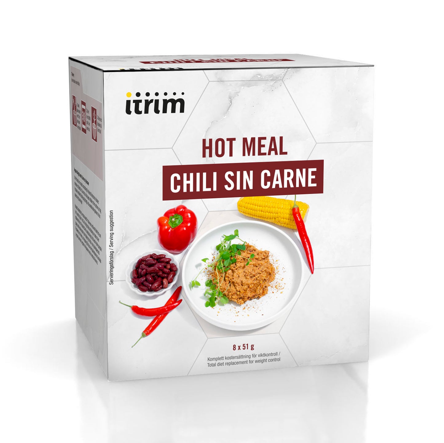 Låda Hot meal Chili sin Carne (8 stycken)